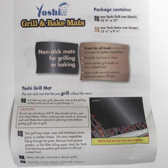 2 Pack Non Stick Yoshi Reusable Grill & Bake Mats - Picture 9 of 12